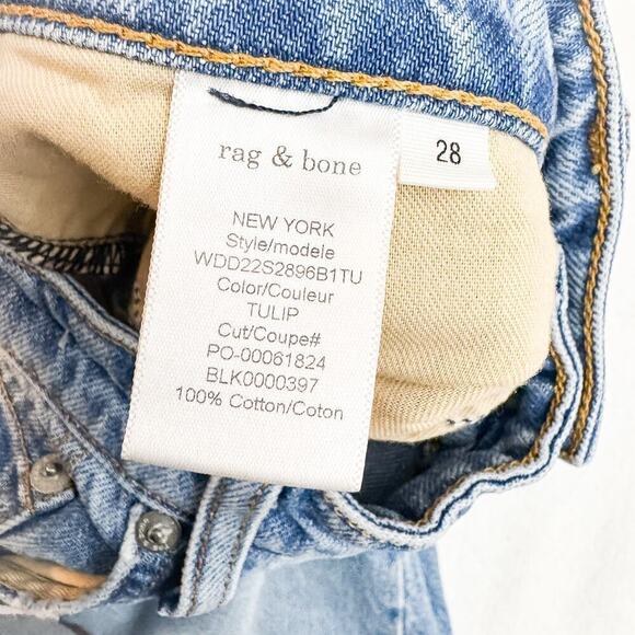 Rag & Bone Nina High-Rise Ankle Cigarette Light Wash Denim Jeans Size 28 - Picture 5 of 7